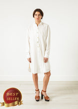 Load image into Gallery viewer, Pleated Sleeve Tunic in White - thangtv01737 (4517932728379)