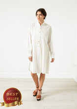 Load image into Gallery viewer, Pleated Sleeve Tunic in White - thangtv01737 (4517932728379)