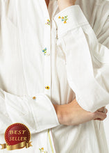 Load image into Gallery viewer, Pleated Sleeve Tunic in White - thangtv01737 (4517932728379)