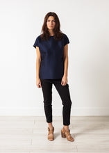 Load image into Gallery viewer, Tucked Sleeve Blouse in Navy - thangtv01737 (4517954158651)