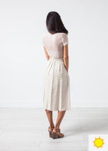 Load image into Gallery viewer, Eulera Leather Skirt in Cream - thangtv01737 (4517972410427)