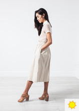 Load image into Gallery viewer, Eulera Leather Skirt in Cream - thangtv01737 (4517972410427)