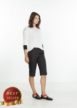 Load image into Gallery viewer, Square Stitch Knee Short in Black - thangtv01737 (4517897863227)