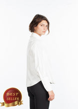 Load image into Gallery viewer, Trim Collar Poplin Blouse in Off White - thangtv01737 (4517893341243)