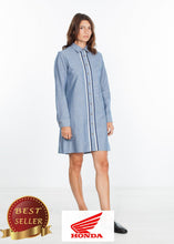 Load image into Gallery viewer, Chambray Shirtdress in Blue - thangtv01737 (4517899141179)