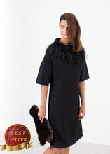 Load image into Gallery viewer, Ostrich Plume Dress in Black - thangtv01737 (4517899468859)