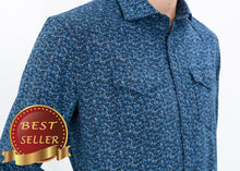 Load image into Gallery viewer, Western Arkansas Button-Up in Blue Floral - thangtv01737 (4517888327739)