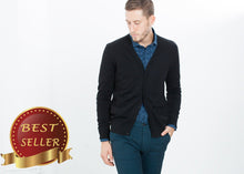 Load image into Gallery viewer, Hidden Placket Cardigan in Black - thangtv01737 (4517904121915)