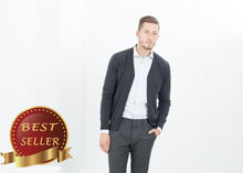 Load image into Gallery viewer, Hidden Placket Cardigan in Charcoal - thangtv01737 (4517904252987)