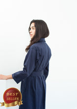 Load image into Gallery viewer, Sateen Trench in Navy - thangtv01737 (4517894881339)