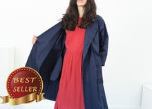 Load image into Gallery viewer, Sateen Trench in Navy - thangtv01737 (4517894881339)
