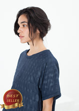 Load image into Gallery viewer, Quilted Mesh T-Shirt Dress in Navy - thangtv01737 (4517905432635)