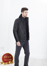 Load image into Gallery viewer, Prince Leather Field Jacket in Meteor - thangtv01737 (4517913231419)