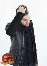 Load image into Gallery viewer, Prince Leather Field Jacket in Meteor - thangtv01737 (4517913231419)