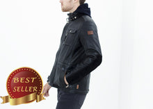 Load image into Gallery viewer, Prince Leather Field Jacket in Meteor - thangtv01737 (4517913231419)
