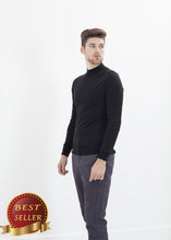 Load image into Gallery viewer, Merino Knit Turtleneck in Black - thangtv01737 (4517904416827)