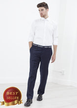 Load image into Gallery viewer, Sinclair Trouser in Navy Stripe - thangtv01737 (4517915328571)
