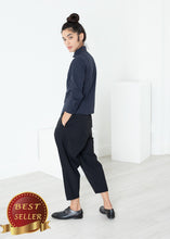 Load image into Gallery viewer, Wrinkled Tux Shirt in Navy - thangtv01737 (4517922308155)
