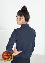 Load image into Gallery viewer, Wrinkled Tux Shirt in Navy - thangtv01737 (4517922308155)