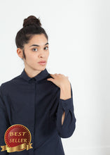 Load image into Gallery viewer, Wrinkled Tux Shirt in Navy - thangtv01737 (4517922308155)