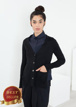 Load image into Gallery viewer, Square Cardigan in Black - thangtv01737 (4517923815483)