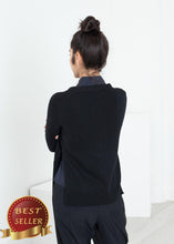 Load image into Gallery viewer, Square Cardigan in Black - thangtv01737 (4517923815483)