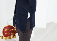 Load image into Gallery viewer, Square Cardigan in Navy - thangtv01737 (4517922603067)