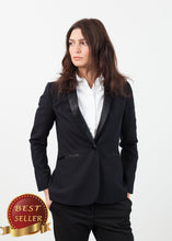 Load image into Gallery viewer, Shawl Collar Blazer in Black - thangtv01737 (4517934137403)