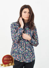 Load image into Gallery viewer, Long Sleeve Blouse in Black/Floral - thangtv01737 (4517933875259)