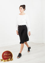 Load image into Gallery viewer, Wrap Snap Skirt in Black - thangtv01737 (4517928271931)