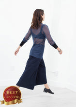 Load image into Gallery viewer, Cuffed Mesh Tee in Navy/Black - thangtv01737 (4517904941115)