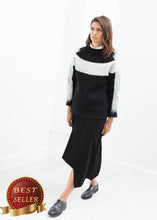 Load image into Gallery viewer, Contrast Felted Sweater in Black - thangtv01737 (4517922734139)