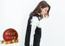 Load image into Gallery viewer, Contrast Felted Sweater in Black - thangtv01737 (4517922734139)