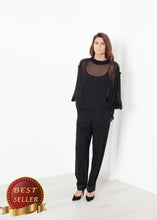 Load image into Gallery viewer, Poet Silk Sweater in Black - thangtv01737 (4517920243771)