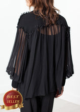 Load image into Gallery viewer, Poet Silk Sweater in Black - thangtv01737 (4517920243771)