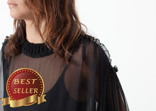 Load image into Gallery viewer, Poet Silk Sweater in Black - thangtv01737 (4517920243771)