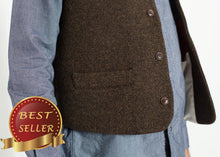 Load image into Gallery viewer, Kobe Vest in Brown - thangtv01737 (4517918474299)