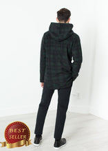 Load image into Gallery viewer, Double Breasted Hoodie in Forest Plaid - thangtv01737 (4517920669755)