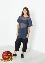 Load image into Gallery viewer, Mesh Over Dress in Navy - thangtv01737 (4517905956923)