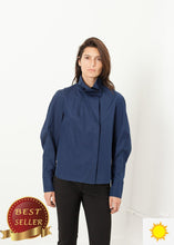 Load image into Gallery viewer, Full Collar Poplin Blouse in Navy - thangtv01737 (4517893210171)