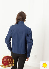 Load image into Gallery viewer, Full Collar Poplin Blouse in Navy - thangtv01737 (4517893210171)