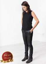 Load image into Gallery viewer, Leather Panel Trouser in Black - thangtv01737 (4517880004667)