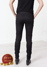 Load image into Gallery viewer, Leather Panel Trouser in Black - thangtv01737 (4517880004667)