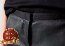 Load image into Gallery viewer, Leather Panel Trouser in Black - thangtv01737 (4517880004667)