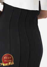 Load image into Gallery viewer, Layered Contrast Dress in Cream/Black - thangtv01737 (4517878071355)