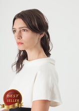 Load image into Gallery viewer, Pearl Fastened Dress in Cream/Black - thangtv01737 (4517930532923)