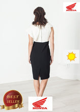 Load image into Gallery viewer, Asymmetric Dress in Cream/Black - thangtv01737 (4517878366267)