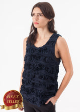 Load image into Gallery viewer, Ruffled Tank Top in Navy - thangtv01737 (4517927321659)