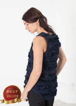 Load image into Gallery viewer, Ruffled Tank Top in Navy - thangtv01737 (4517927321659)