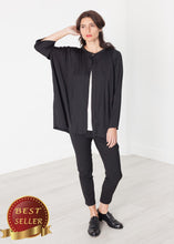 Load image into Gallery viewer, Unbalanced Cardigan in Black - thangtv01737 (4517884461115)